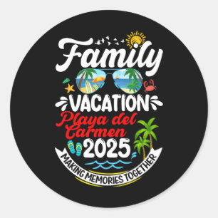 Familienurlaub Playa del Carmen 2025 Erinnerung Runder Aufkleber