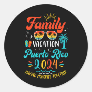 Familienurlaub Puerto Rico passendes Sommerferien Runder Aufkleber