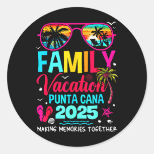 Familienurlaub Punta Cana 2025 Erinnerungen Runder Aufkleber