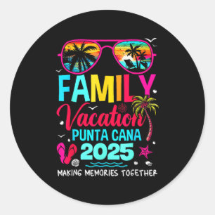 Familienurlaub Punta Cana 2025 Erinnerungen schaff Runder Aufkleber