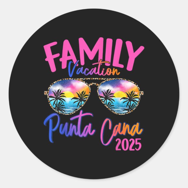 Familienurlaub Punta Cana 2025 - Matching Holiday  Runder Aufkleber (Vorderseite)