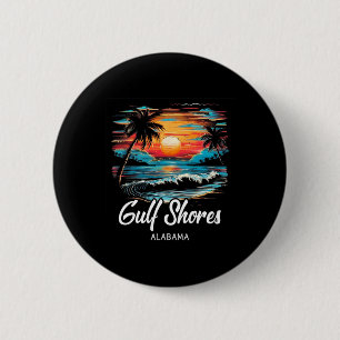 Familienurlaub Retro Sonnenuntergang Alabama Golfk Button
