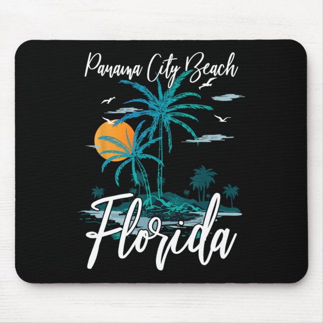 Familienurlaub Retro Sonnenuntergang Florida Panam Mousepad (Vorne)