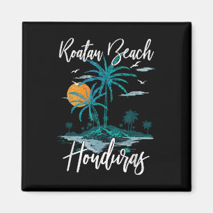 Familienurlaub Retro-Sonnenuntergang Honduras Roat Magnet