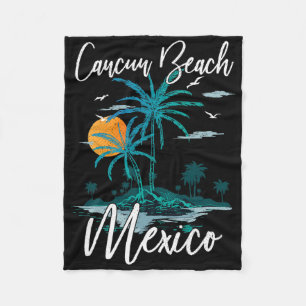 Familienurlaub Retro Sonnenuntergang Mexiko Cancun Fleecedecke
