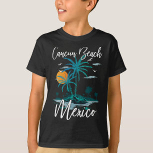 Familienurlaub Retro Sonnenuntergang Mexiko Cancun T-Shirt