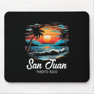Familienurlaub Retro Sonnenuntergang Puerto Rico S Mousepad