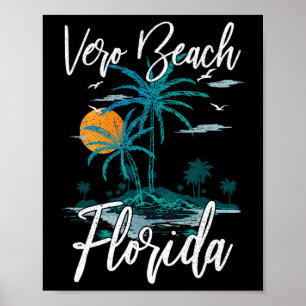 Familienurlaub Retro Sunset Florida Vero Beach Poster