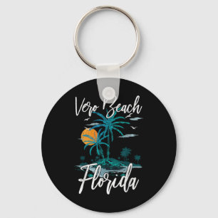 Familienurlaub Retro Sunset Florida Vero Beach Schlüsselanhänger