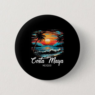 Familienurlaub Retro Sunset Mexiko Costa Maya Button