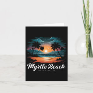 Familienurlaub Retro Sunset South Carolina Myrtle Karte
