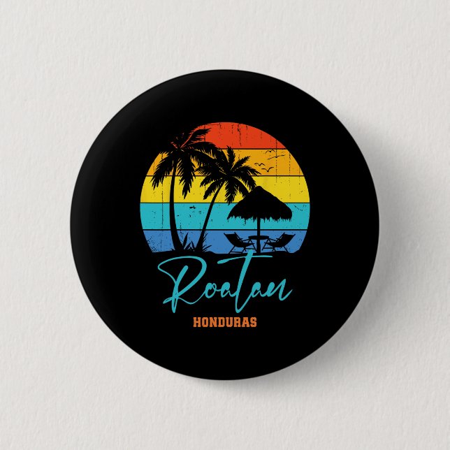 Familienurlaub Roatan Honduras Beach Vacation Mat Button (Vorderseite)