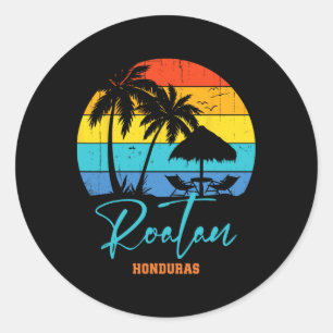 Familienurlaub Roatan Honduras Beach Vacation Mat Runder Aufkleber