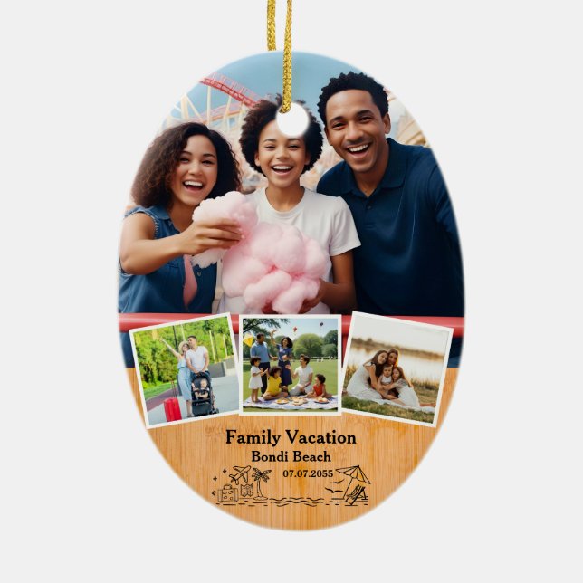 Familienurlaub Sake & Custom 4 Fotorahmen Keramik Ornament (Hinten)
