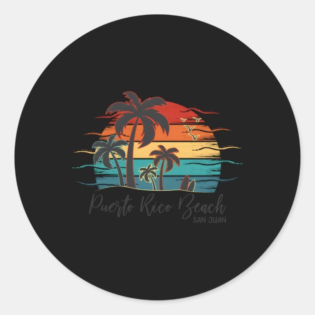 Familienurlaub San Juan Puerto Rico Strand Runder Aufkleber (Vorderseite)