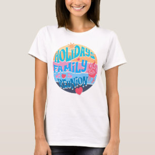 Familienurlaub Sommer BBQ Retro Sonnenuntergang De T-Shirt