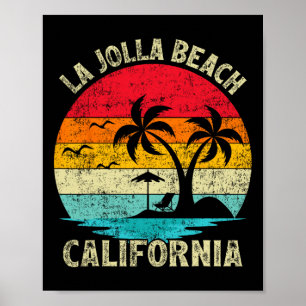 Familienurlaub Vintag Retro California La Jolla Poster