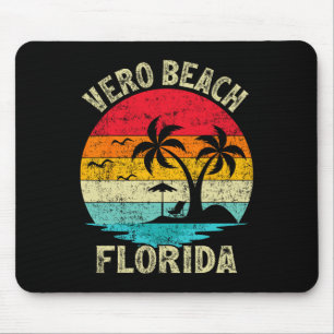 Familienurlaub Vintag Retro Florida Vero Strand Mousepad