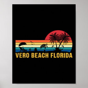 Familienurlaub Vintag Vero Beach Florida Sea Tur Poster