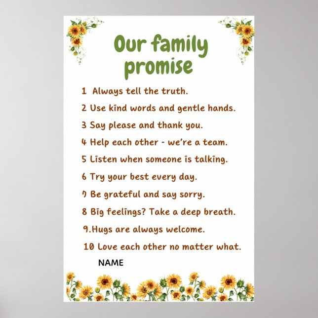 Familienversprechen-Wandkunst Poster (Vorne)