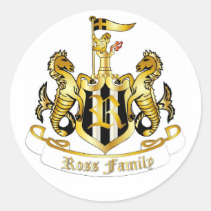 Familienwappen-Aufkleber (Ross) Runder Aufkleber