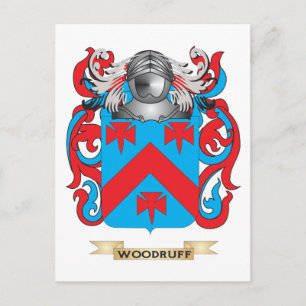 Familienwappen aus Holz (Wappen) Postkarte