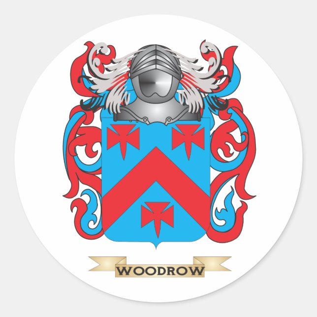 Familienwappen aus Holz (Wappen) Runder Aufkleber (Vorderseite)