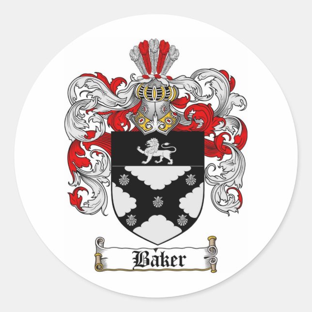 Familienwappen BAKER - BAKERCOAT VON WAFFEN Runder Aufkleber (Vorderseite)