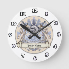 Familienwappen "Blue Knight" Nachname Uhr