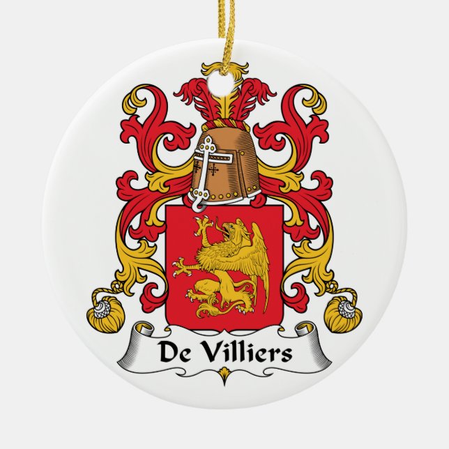 Familienwappen De Villiers Keramik Ornament (Vorne)