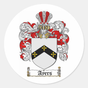 Familienwappen DER AYERS - WappenCOAT VON WAFFEN Runder Aufkleber