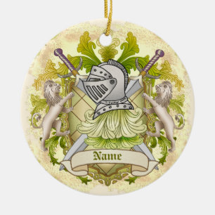 Familienwappen der Green Knight Familienname Keramik Ornament