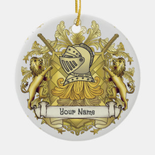 Familienwappen der Yellow Knight Nachname Keramik Ornament