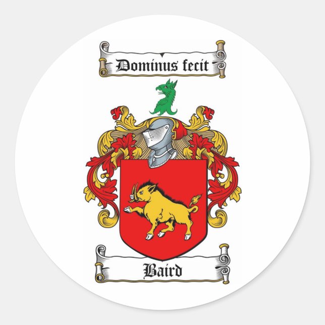 FAMILIENWAPPEN DES BADEWASSERS - WALDBUCH RUNDER AUFKLEBER (Vorderseite)