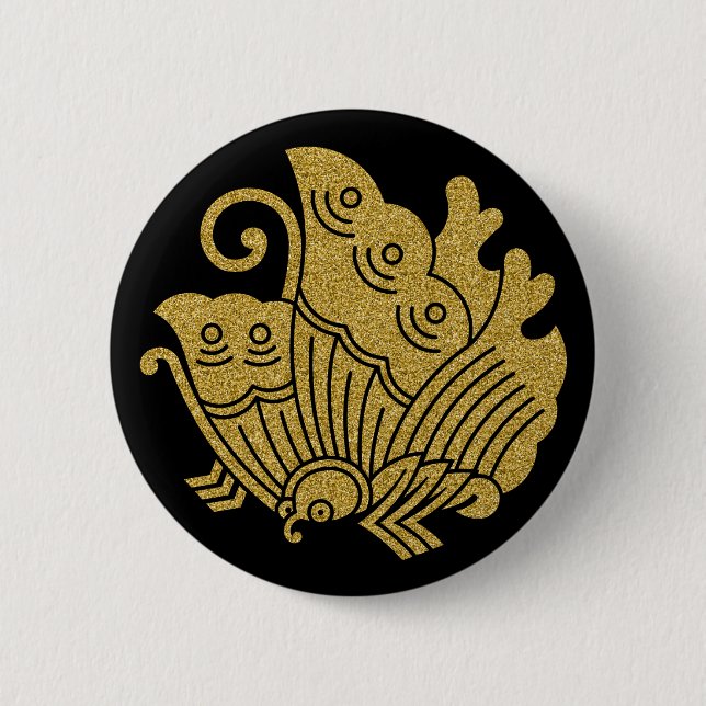 [Familienwappen] Frack-Schmetterling-Round-Button Button (Vorderseite)