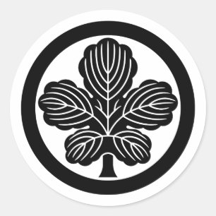 [Familienwappen] Kaji-Blatt mit Kreis Runder Aufkleber
