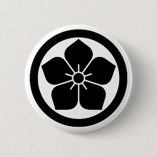 [Familienwappen] Kikyo-Blume in einem Kreis Button