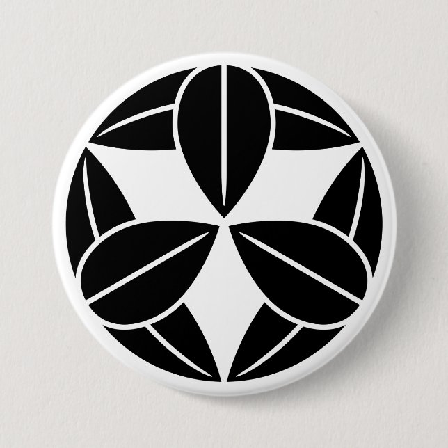 [Familienwappen] Neun Bambusblätter Button (Vorderseite)