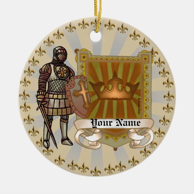 Familienwappen-Schild-Nachname Keramik Ornament (Vorne)