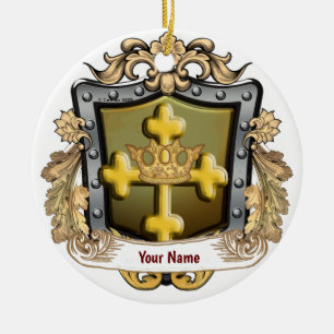 Familienwappen-Schmuckstück mit Familienname Keramik Ornament