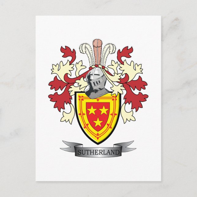 Familienwappen-Wappen im Sutherland Postkarte (Vorderseite)
