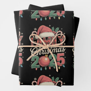 Familienweihnachten 2025 Passende Weihnachtsfeiert Geschenkpapier Set