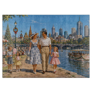 Familienweihnachten am Yarra River, Melbourne in d Schneidebrett