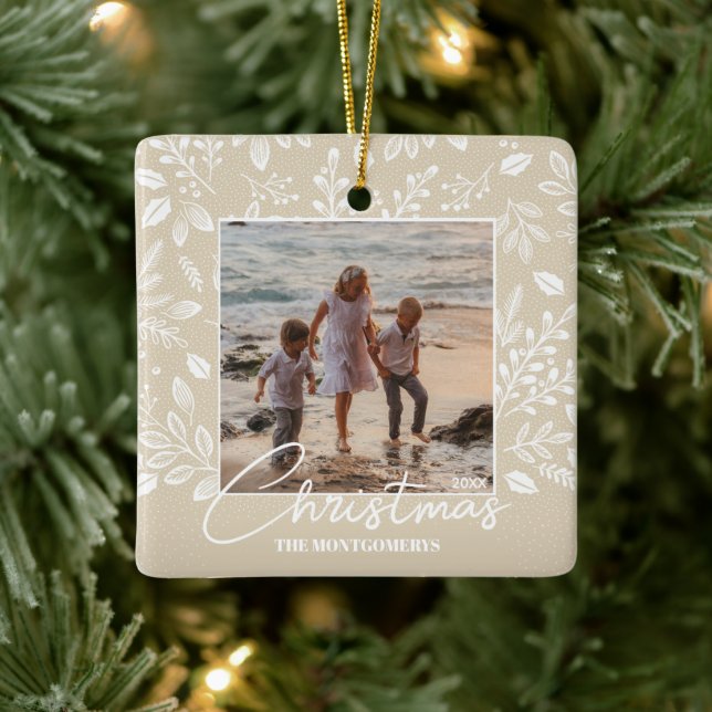 Familienweihnachtsfest Foto Elfenbeinküste Keramikornament (Baum)