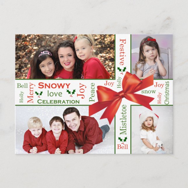 Familienweihnachtsthema Foto Feiertagspostkarte (Vorderseite)