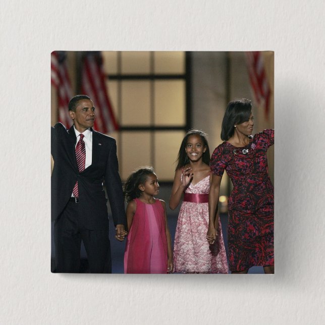 Familienwelle Barak Obama am gestern Abend von Button (Vorderseite)