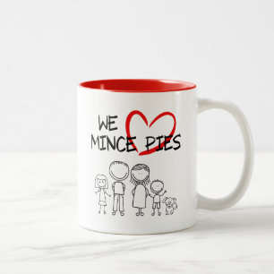 Familienwerte - Wir Liebe Mini Pies Zweifarbige Tasse