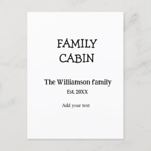 Familienzimmer mit Familienname Jahresdatum Test.  Postkarte