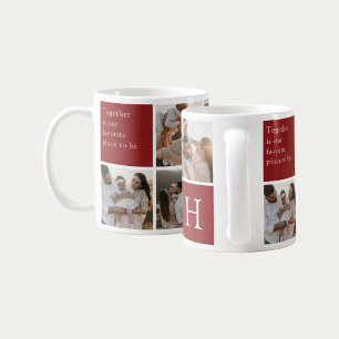 Familienzitat 8 Fotocollage Rot Burgunder Kaffeetasse