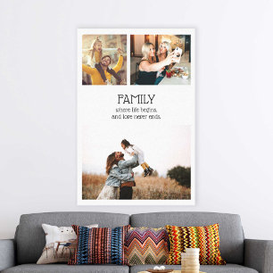 Familienzitat Foto-Collage Modern Personalisiert Leinwanddruck
